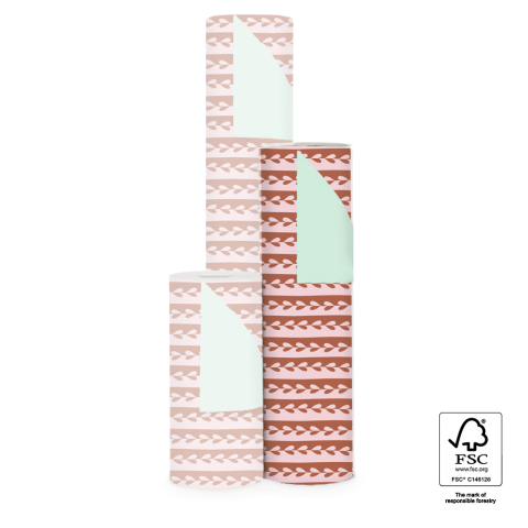 P15.354.050 Inpakpapier - Hearts Mini - Pastel Mint