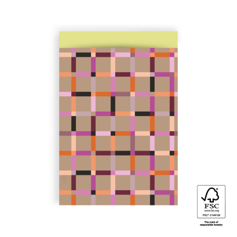 P43.196.017 Cadeauzakjes - Art Taupe - Yellow - 17 x 25 cm