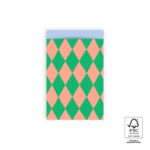 P43.264.012 Bags - Harlequin Green/Salmon-Light Blue