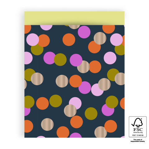 P43.280.027 Cadeauzakjes - Big Confetti - Yellow - 27 x 34 cm