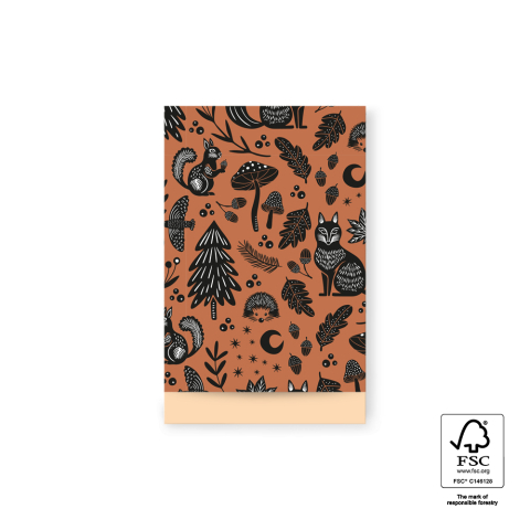 P43.315.012 Cadeauzakjes - Nature Animals Cognac - Peach - 12 x 19 cm