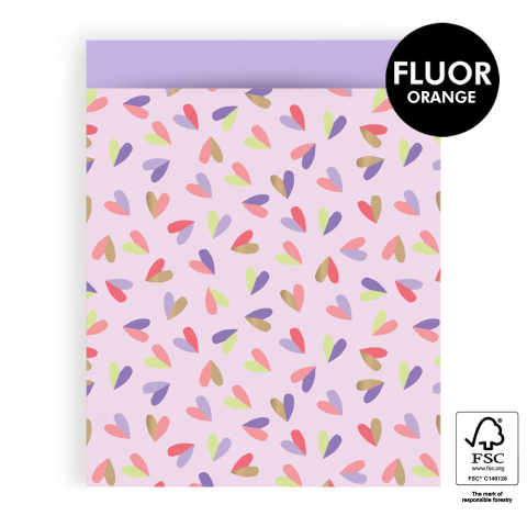 P43.332.027 Cadeauzakjes - Hearts Duo Pink - Lilac - 27 x 34 cm