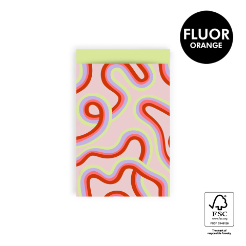 P43.342.012 Cadeauzakjes - Rainbow Lines - Lime - 12 x 19 cm