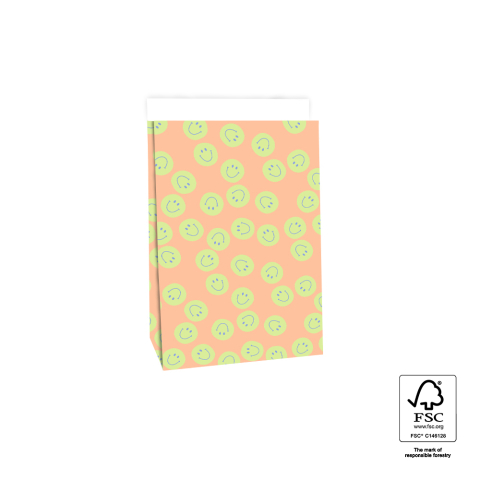 P44.093.017 Blokbodemzakken - Smile Orange - 17 x 10 x 25 cm