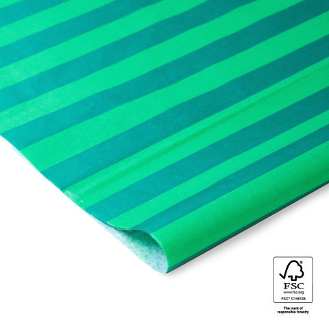 P45.223.070 Vloeipapier - Stripe - Jade Green/Mint