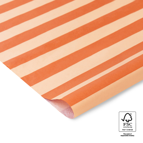 P45.224.070 Vloeipapier - Stripe - Cognac/Peach
