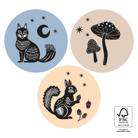 P74.436.250 Stickers Multi - Nature Animals