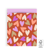 P43.285.027 Cadeauzakjes - Big Hearts Cognac - Pink - 27 x 34 cm