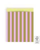 P43.313.027 Cadeauzakjes - Stripe Chalk Pink - Yellow - 27 x 34 cm