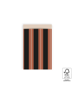 P43.316.012 Cadeauzakjes - Stripe Chalk Chocolate - Beige - 12 x 19 cm