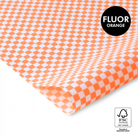 P45.178.070 Tissue Paper - Check - Fluor Orange